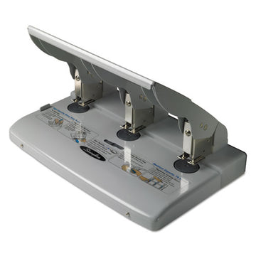 Swingline® 75-sheet Heavy-duty High-capacity Three-hole Adjustable Punch, 9-32" Holes, Putty-gray freeshipping - TVN Wholesale
